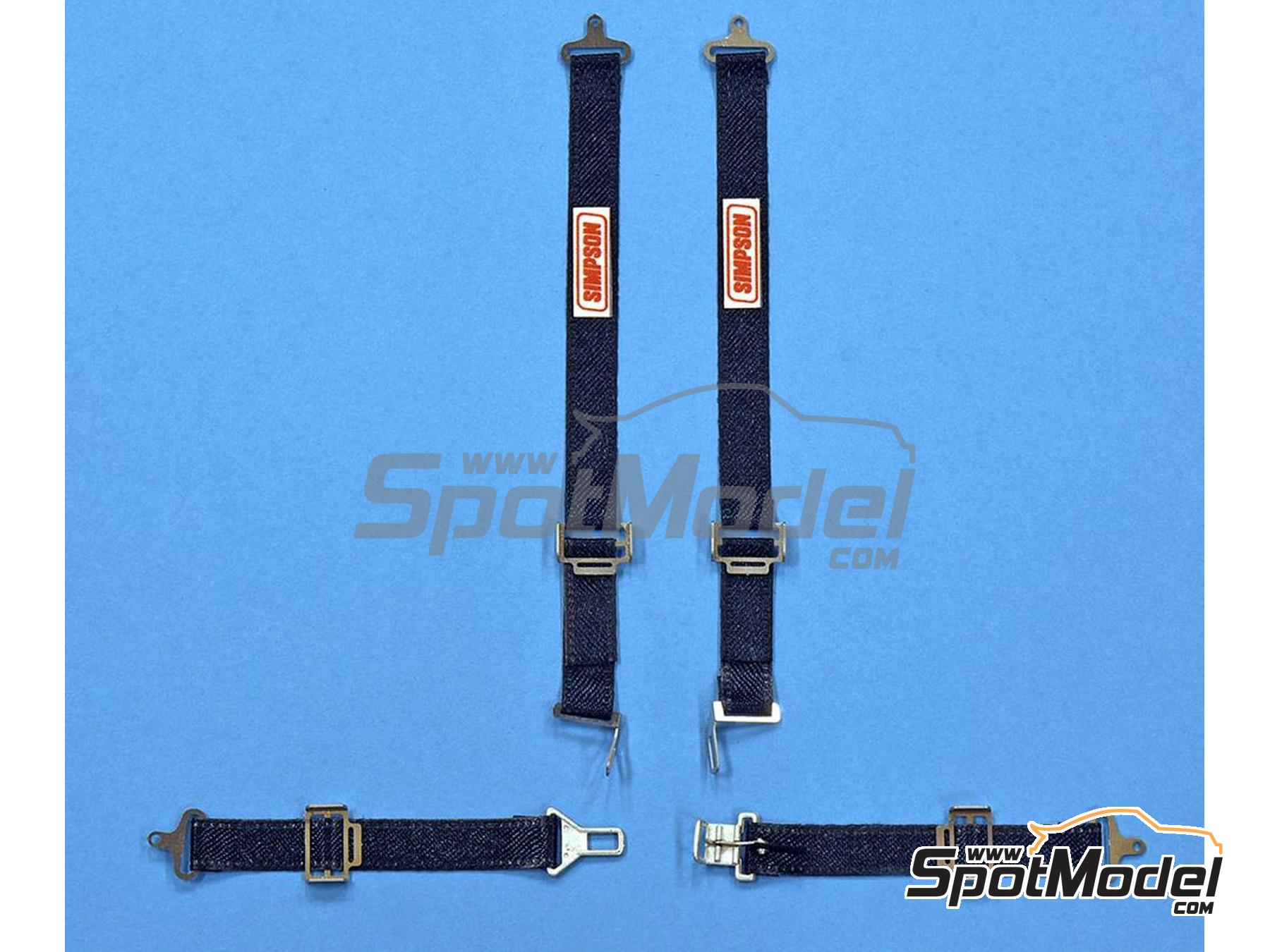 Cinturón de seguridad Simpson tipo arnés U.S.- color negro. Cinturones en  escala 1/12 fabricado por Model Factory Hiro (ref. MFH-P1183, tambien 458001